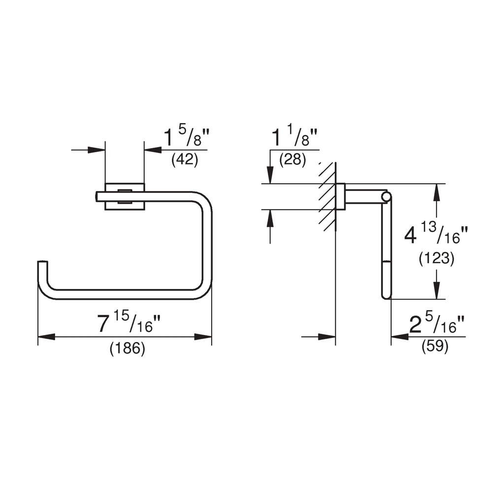 Grohe 40510EN1 8" Towel Ring Brushed Nickel