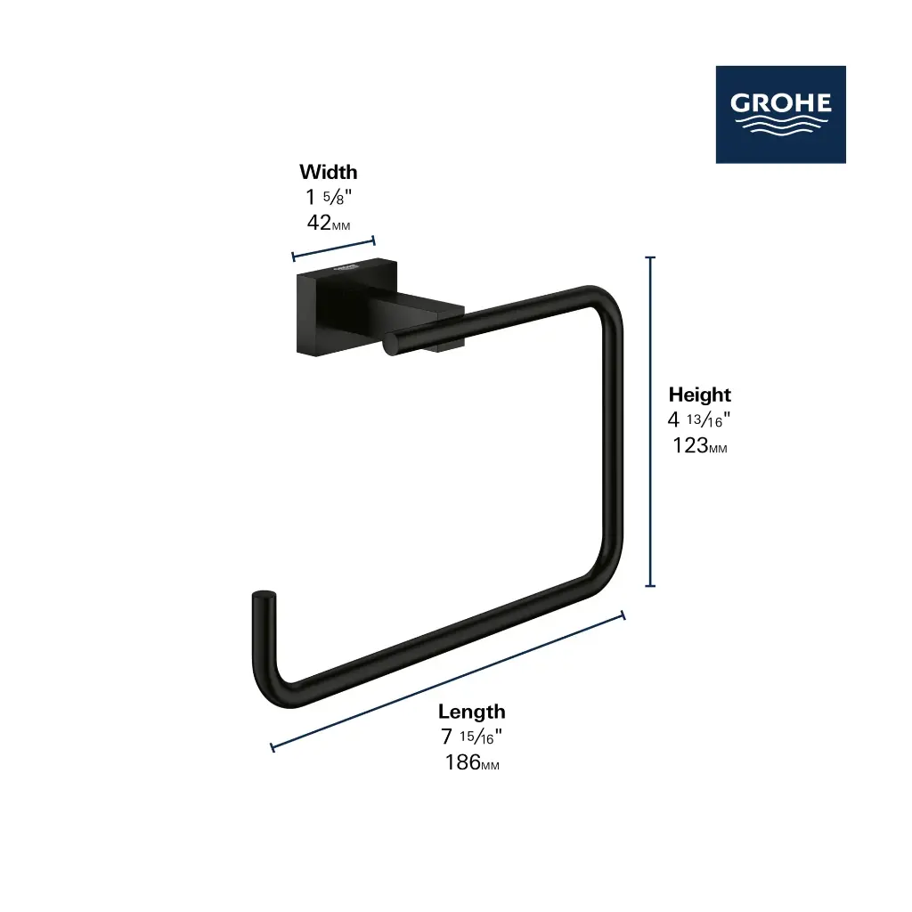 Grohe 40510GN1 8" Towel Ring Brushed Cool Sunrise