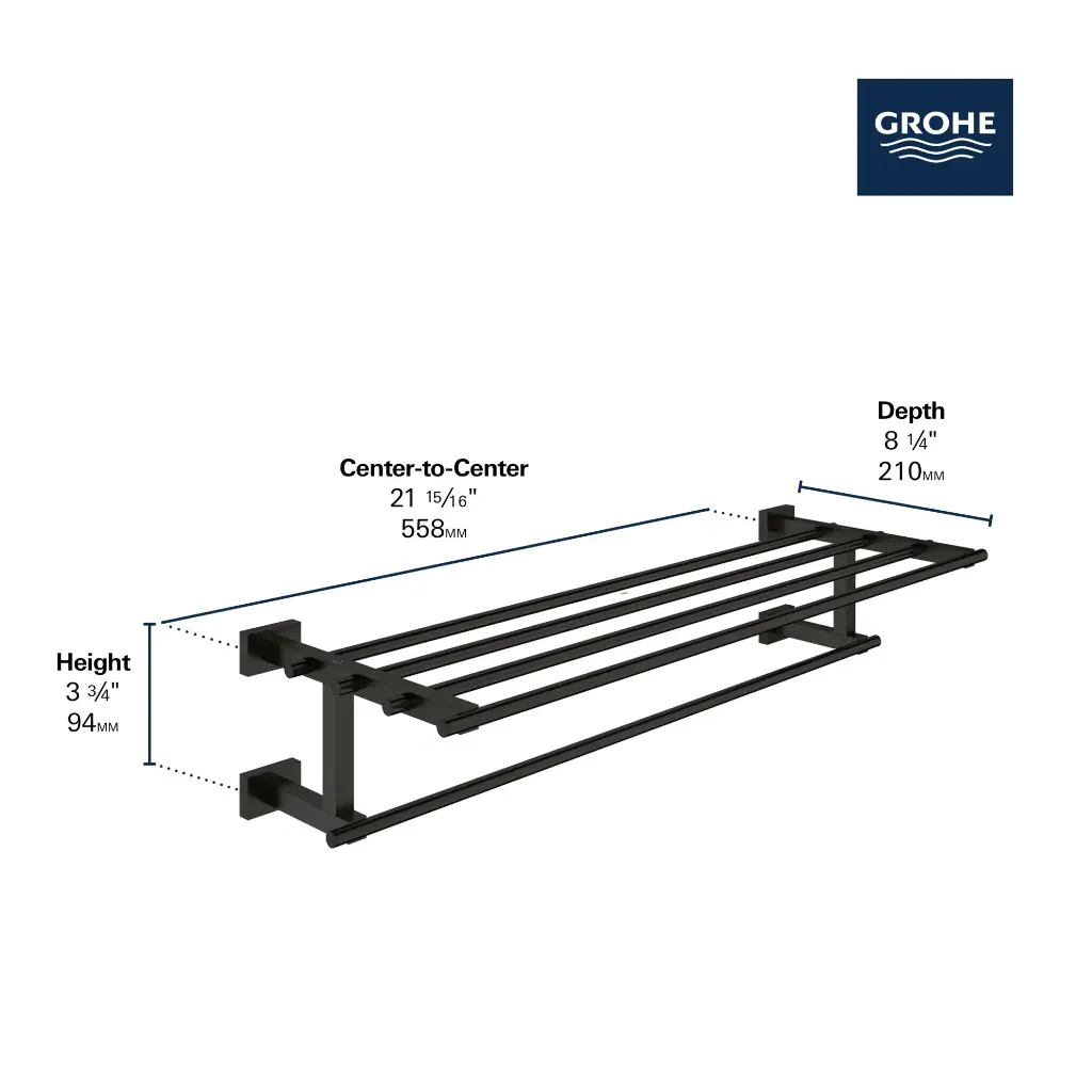 Grohe 405122431 23 5/8" Multi-Towel Rack Matte Black