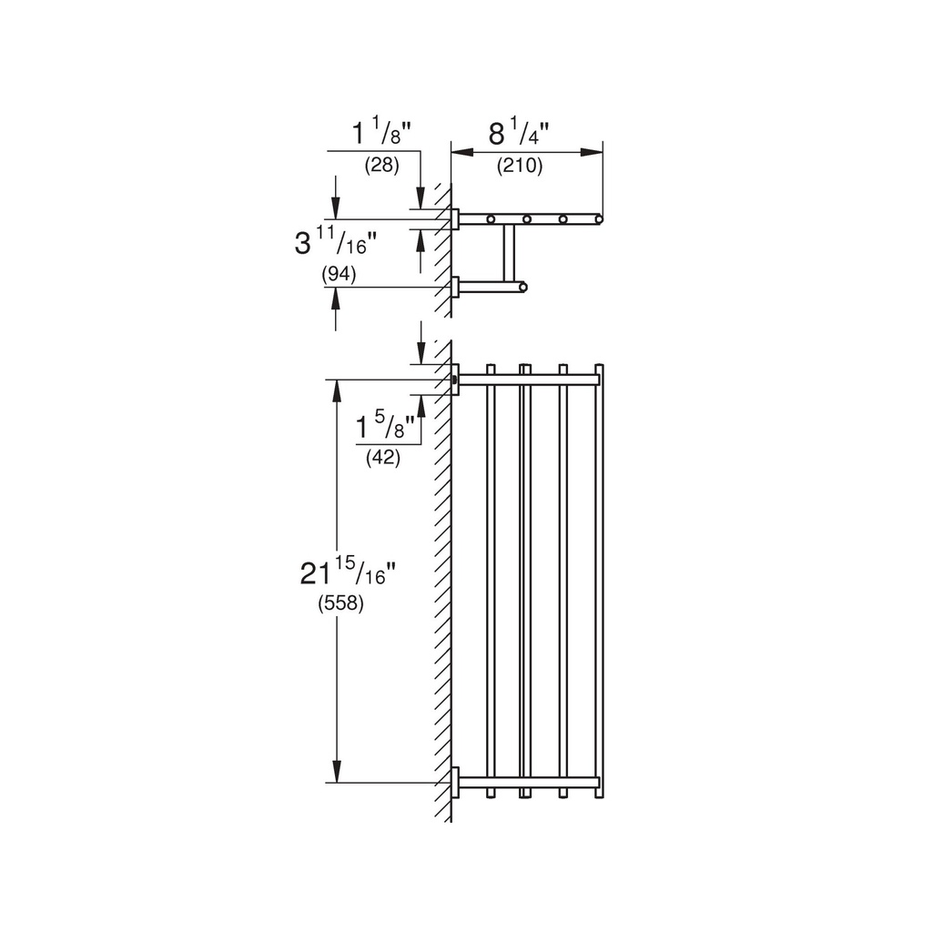 Grohe 405122431 23 5/8" Multi-Towel Rack Matte Black