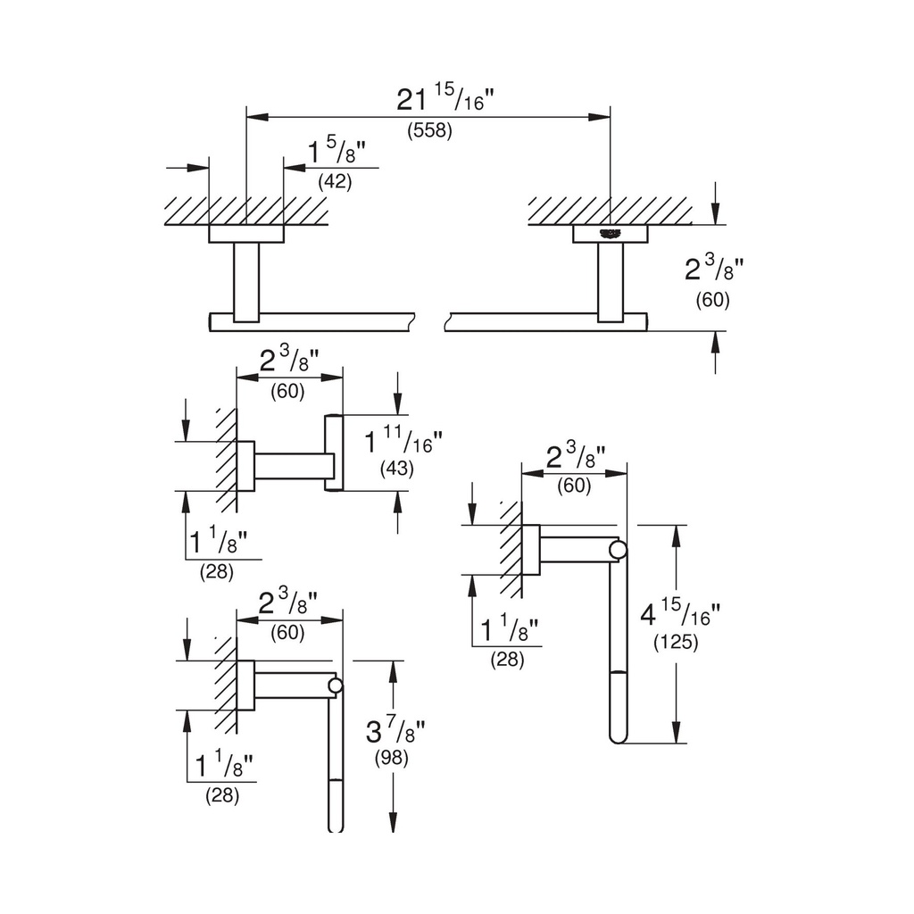 Grohe 40778GN1 4-In-1 Accessory Set Brushed Cool Sunrise