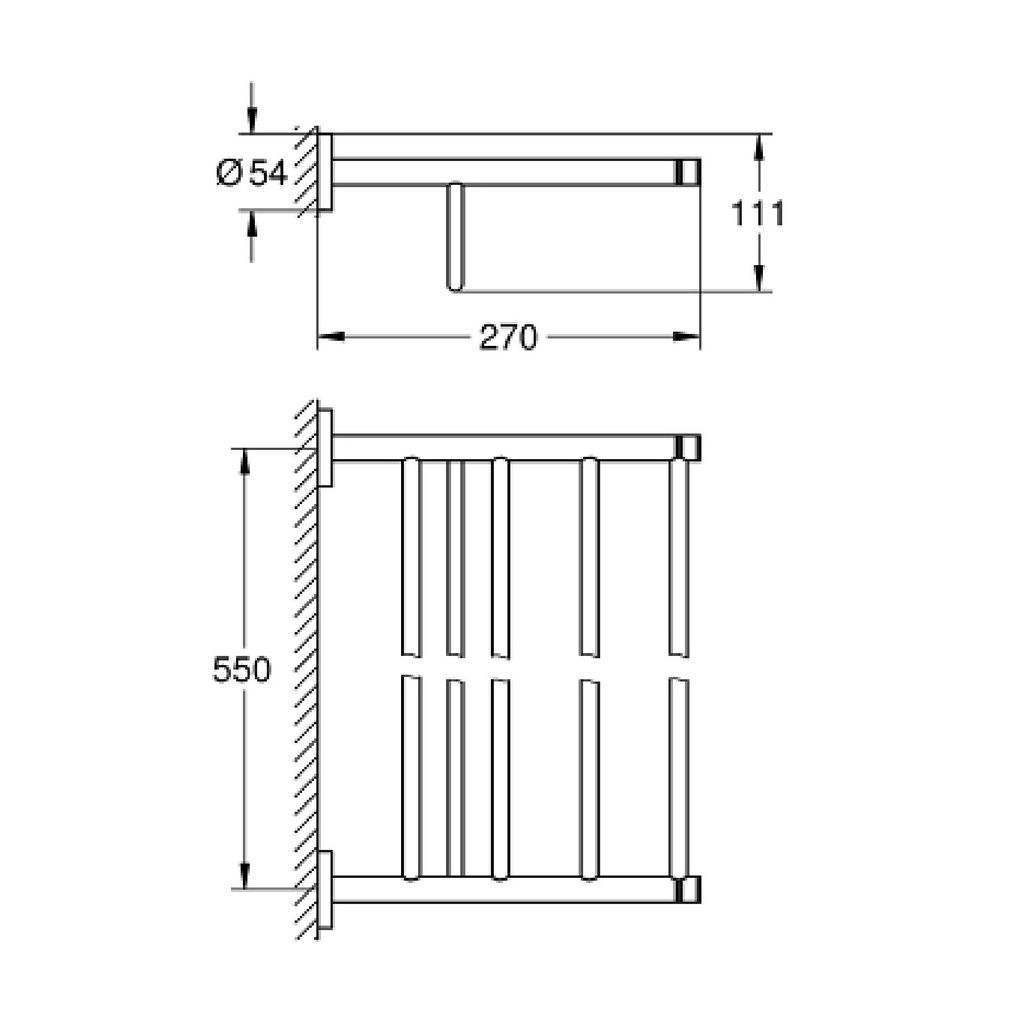 Grohe 40800En1 Essentials Multi-Towel Rack - Brni Brushed Nickel