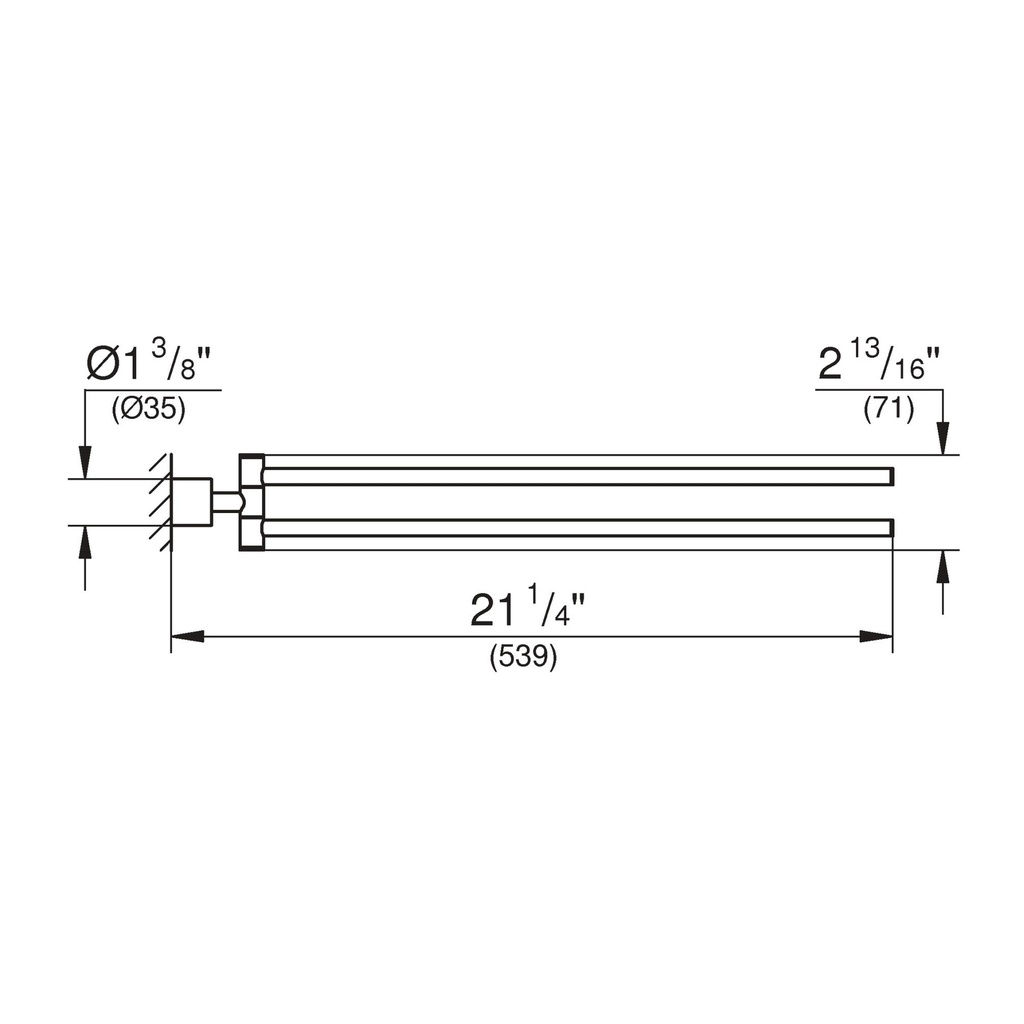 Grohe 40888000 Atrio New Double Towel Bar Chrome