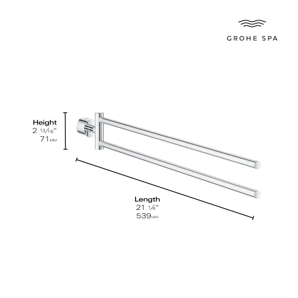Grohe 40888En0 Atrio New Double Towel Bar Brushed Nickel