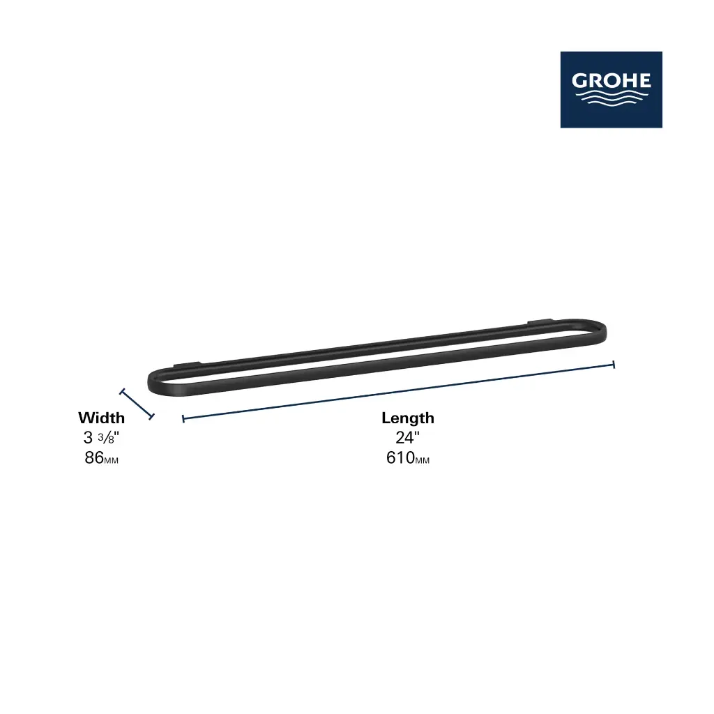 Grohe 409712430 24" Towel Bar Matte Black