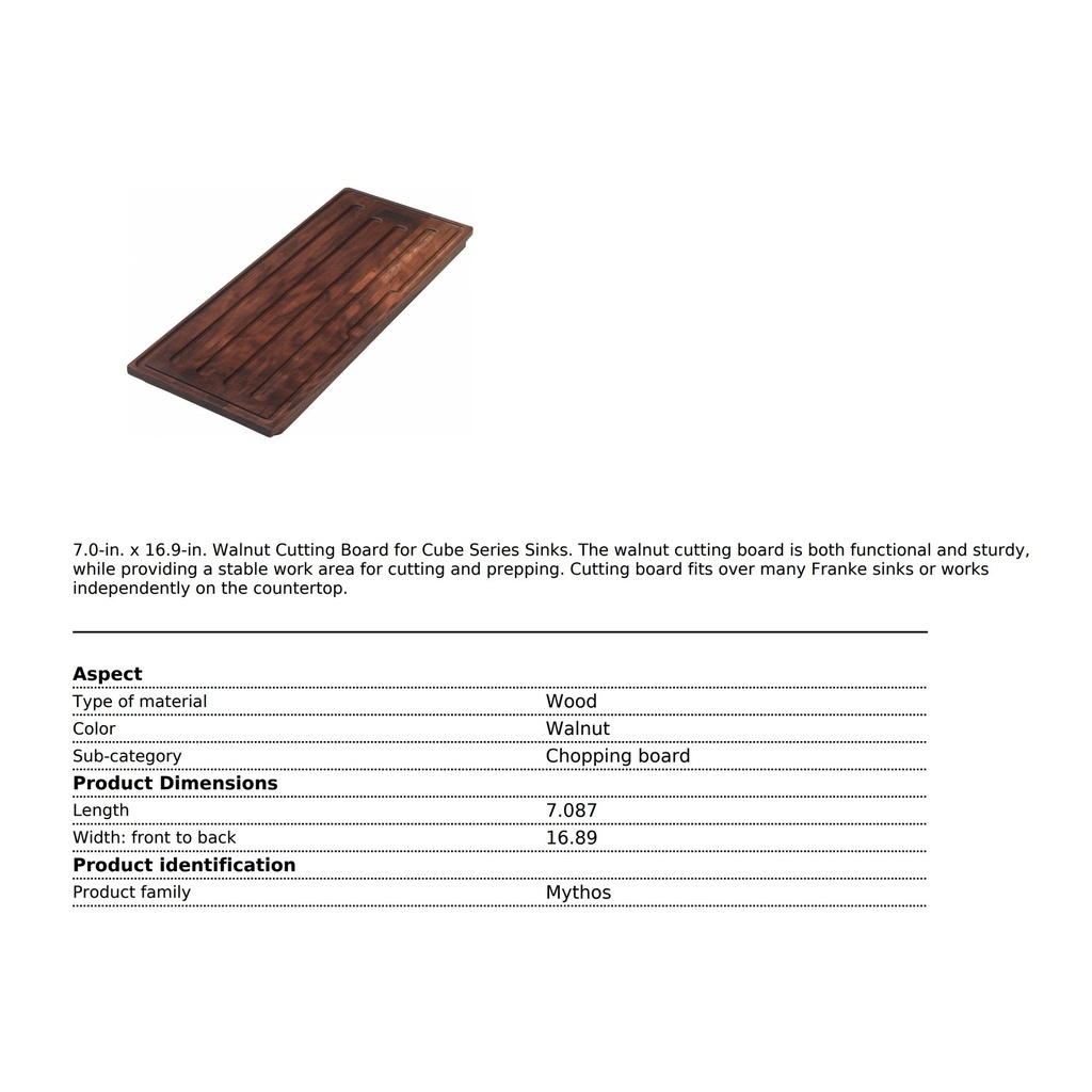 Franke CU-40S Walnut Cutting Board Cube