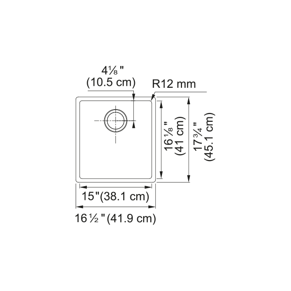 Franke CUX110-15-CA Cube Undermount Sink Single SS