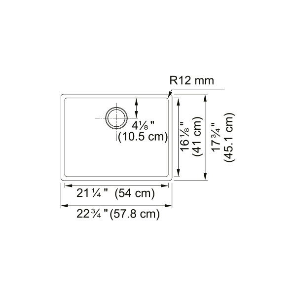Franke CUX110-21-CA Cube Undermount Sink Single Ss