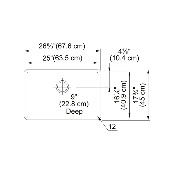 Franke CUX110-25-CA Cube Undermount Sink Single Ss
