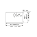 Franke CUX11027-ADA-CA Cube Undermount Sink Single Ss Ada