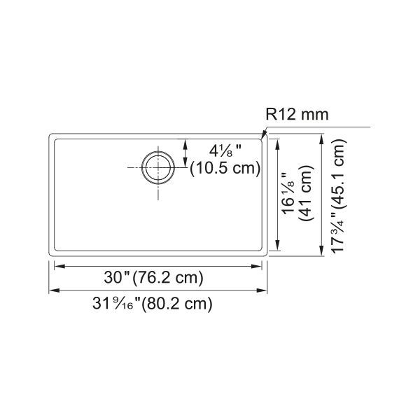 Franke CUX110-30-CA Cube Undermount Sink Single Ss