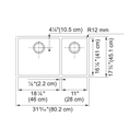 Franke CUX160-CA Cube Double Bowl Undermount Sink Combination SS