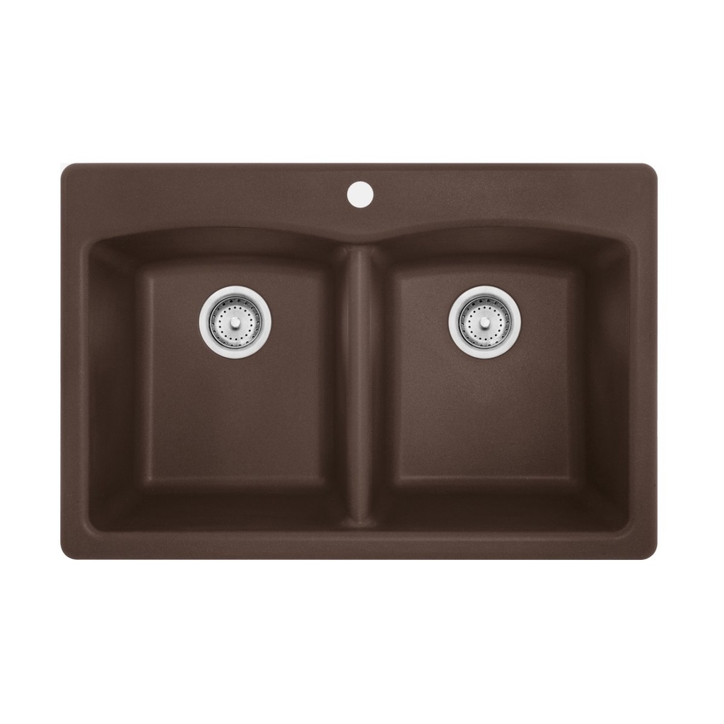 Franke EDDB33229-1-CA Ellipse Granite Dual Mount Sink Double Espresso/ Mocha