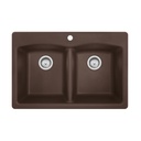 Franke EDDB33229-1-CA Ellipse Granite Dual Mount Sink Double Espresso/ Mocha