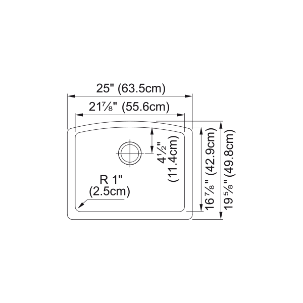 Franke ELG11022CHA-CA Ellipse Granite Undermount Sink Single Champagne