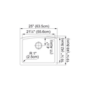 Franke ELG11022ONY-CA Ellipse Granite Undermount Sink Single Onyx