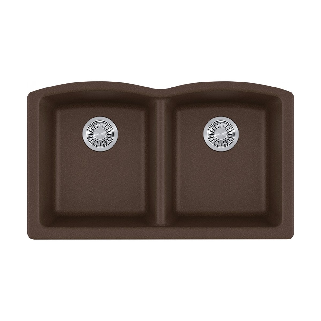 Franke ELG120MOC-CA Ellipse Granite Undermount Sink Double Espresso/ Mocha