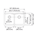 Franke ELG120ONY-CA Ellipse Granite Undermount Sink Double Onyx