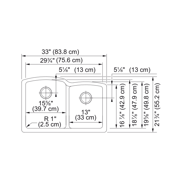 Franke ELG160SHG-CA Ellipse Granite Undermount Sink Double Shadow Grey