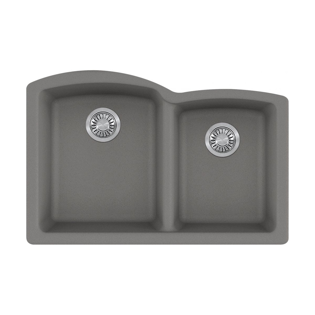 Franke ELG160SHG-CA Ellipse Granite Undermount Sink Double Shadow Grey