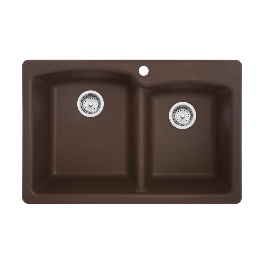 Franke EODB33229-1-CA Ellipse Granite Dual Mount Sink Double Espresso/ Mocha