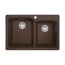 Franke EODB33229-1-CA Ellipse Granite Dual Mount Sink Double Espresso/ Mocha