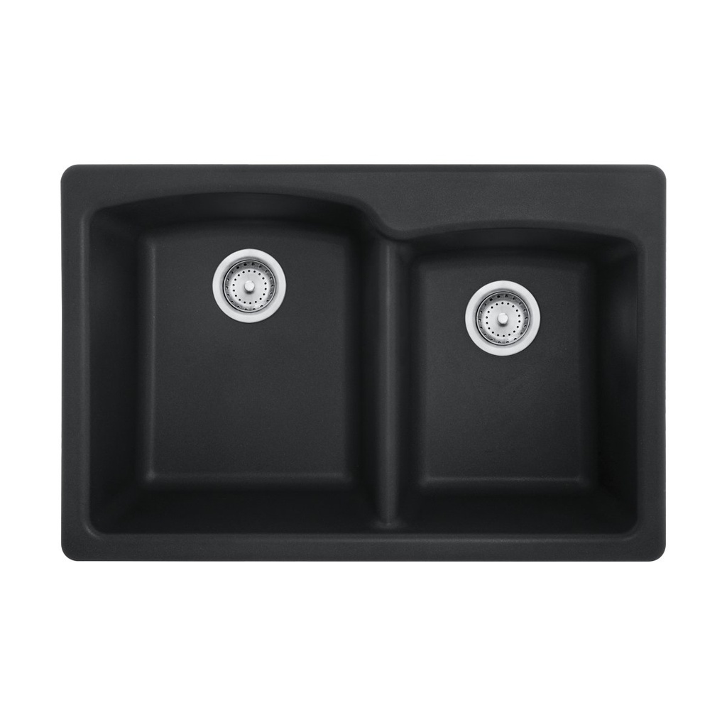 Franke EOOX33229-1-CA Ellipse Granite Dual Mount Sink Double Onyx