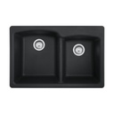 Franke EOOX33229-1-CA Ellipse Granite Dual Mount Sink Double Onyx
