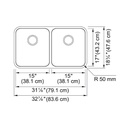 Franke GDX12031-CA Grande Undermount Sinks Combination Ss