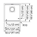 Franke PKG110-14ON Peak Granite Single Bowl Sink Onyx