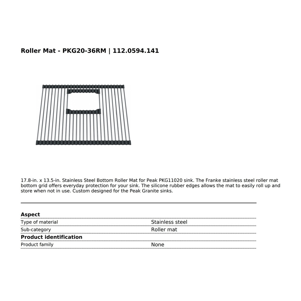 Franke PKG20-36RM Bottom Roller Mat