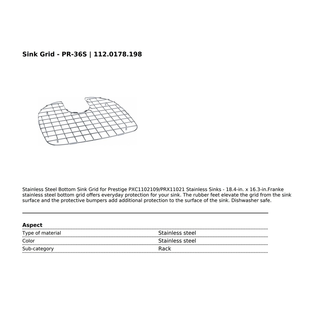 Franke PR-36S Bottom Grid Presitge
