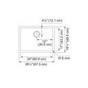 Franke PS2X110-24-CA Professional Series 2.0 Single Sink. 8 Mm Radius Inlcuded Accessories