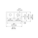 Franke PS2X120-14-14-CA Professional Series 2.0 Double Sink. 8 Mm Radius Inlcuded Accessories