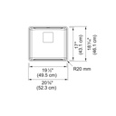 Franke PTX110-20-CA Pescara Sink 18 Ga 17X19 1/2 Single 20 Mm Corners