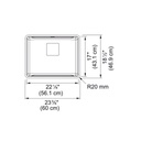 Franke PTX110-22-CA Pescara Sink 18 Ga 17X22 1/8 Single 20 Mm Corners