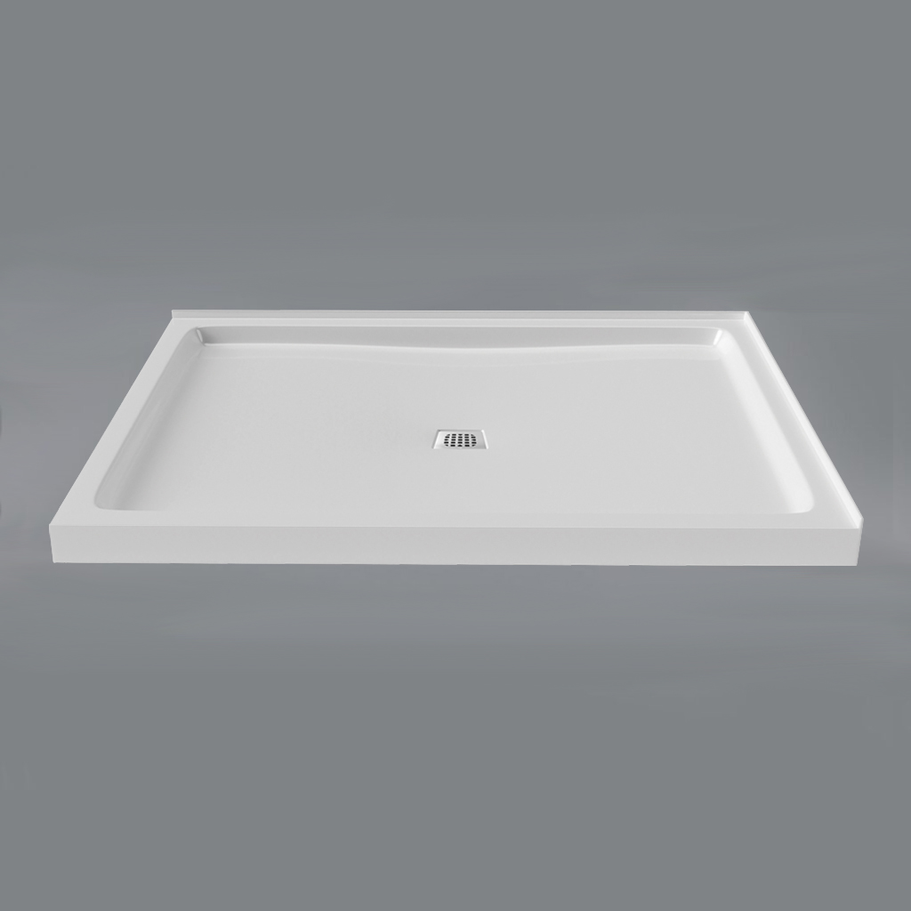Mirolin SQD4836LD1 White Strada 48" Sqd Base Lh & Back Flange
