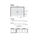 Mirolin SQD4836RD1 White Strada 48" Sqd Base Rh & Back Flange