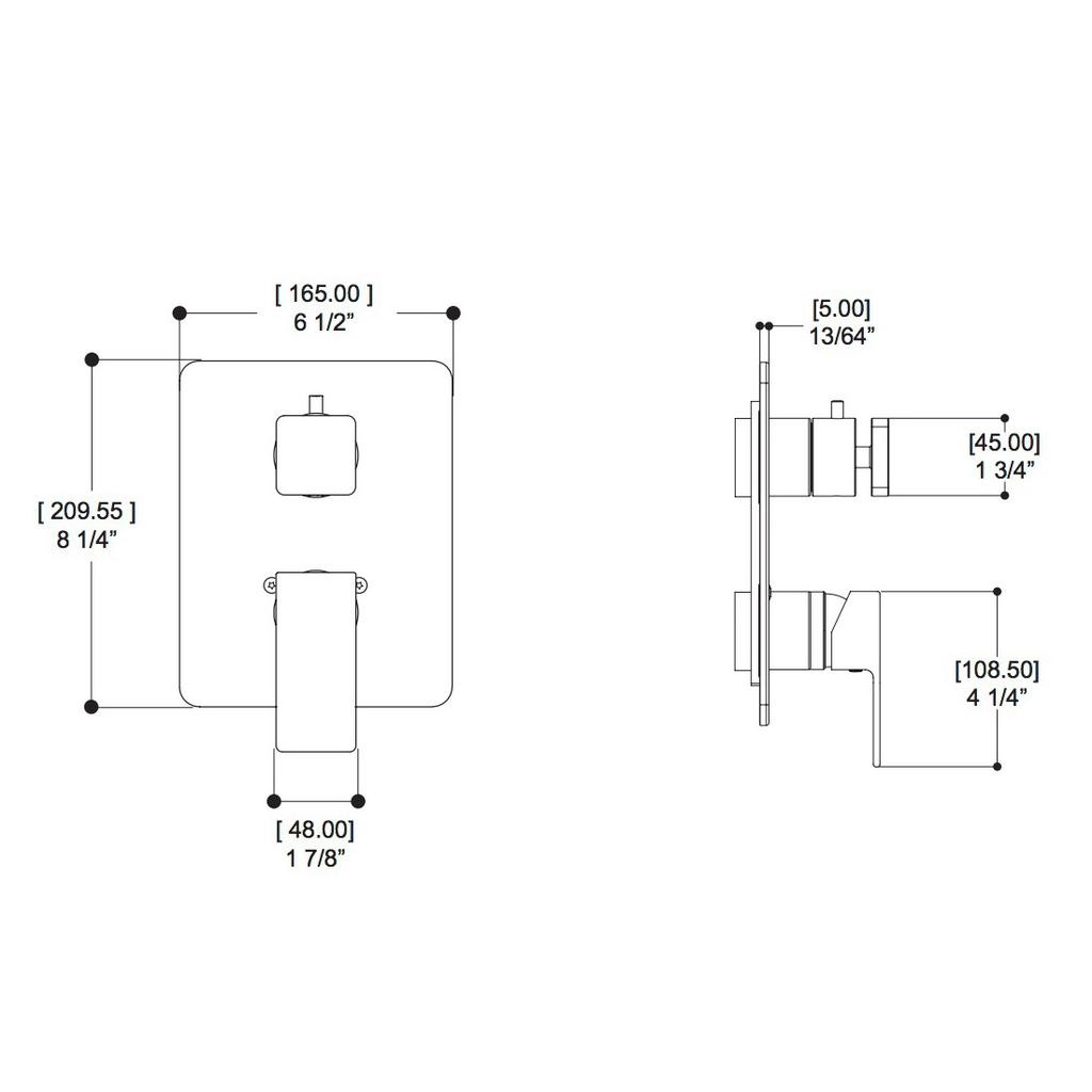 ALT 20893 Riga Uniplex T23 Trim Kit 3 Way Shared Chrome 2