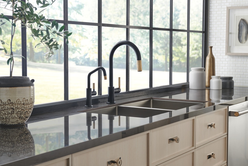Brizo 63043LF-SS Litze Arc Spout Pull Down Knurled Handle Stainless