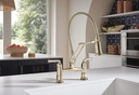 Brizo 62174LF Rook Articulating Bridge Faucet With Finished Hose Polished Gold