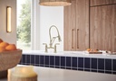 Brizo 62174LF Rook Articulating Bridge Faucet With Finished Hose Stainless