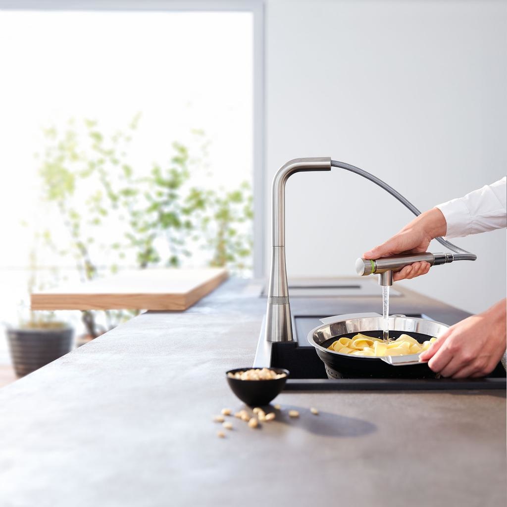Grohe 31559DC2 Ladylux L2 Smartcontrol Pull Out Dual Spray Kitchen Faucet SuperSteel 4