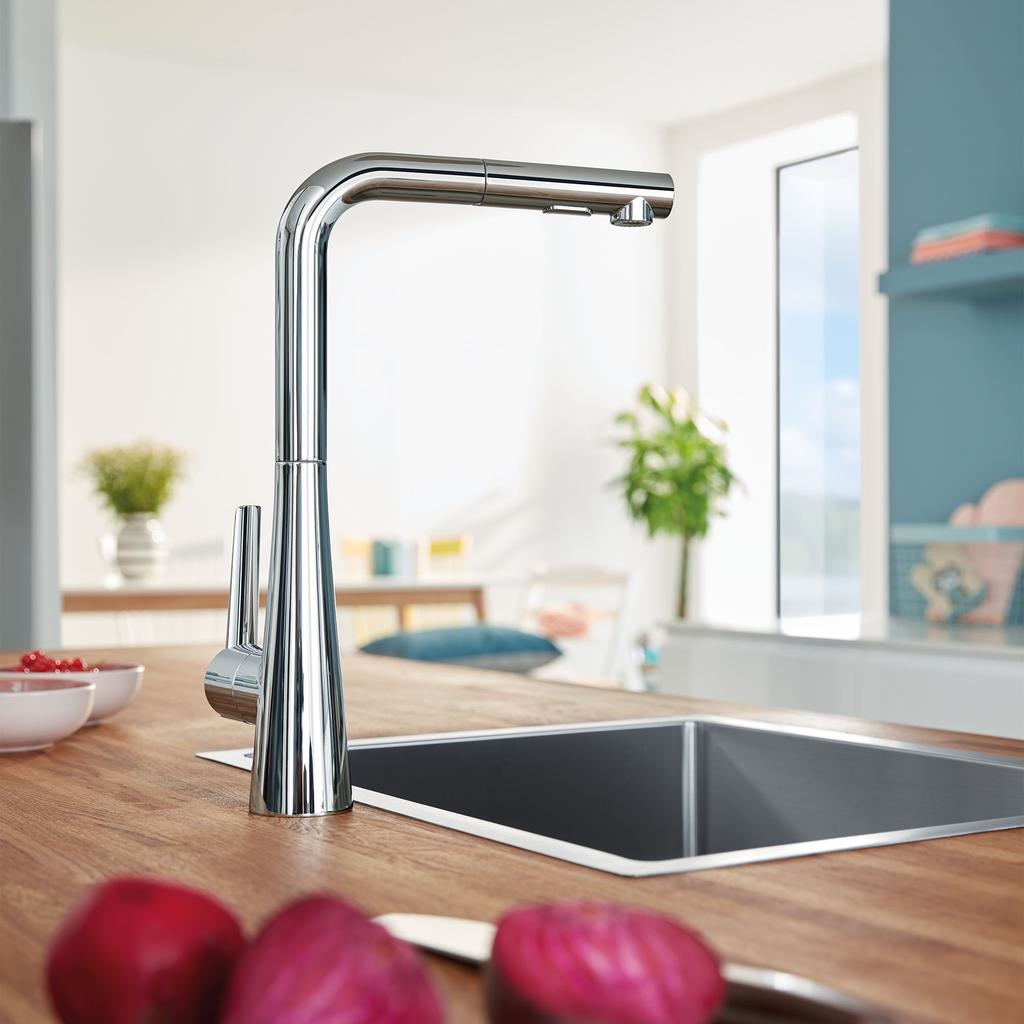 Grohe 33893002 Ladylux L2 Dual Spray Pull Out Kitchen Faucet Chrome 4