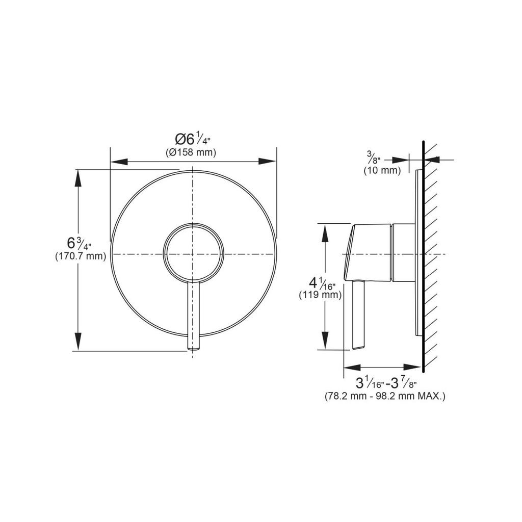 Grohe 14468000 Concetto PBV Trim With Cartridge Chrome 5