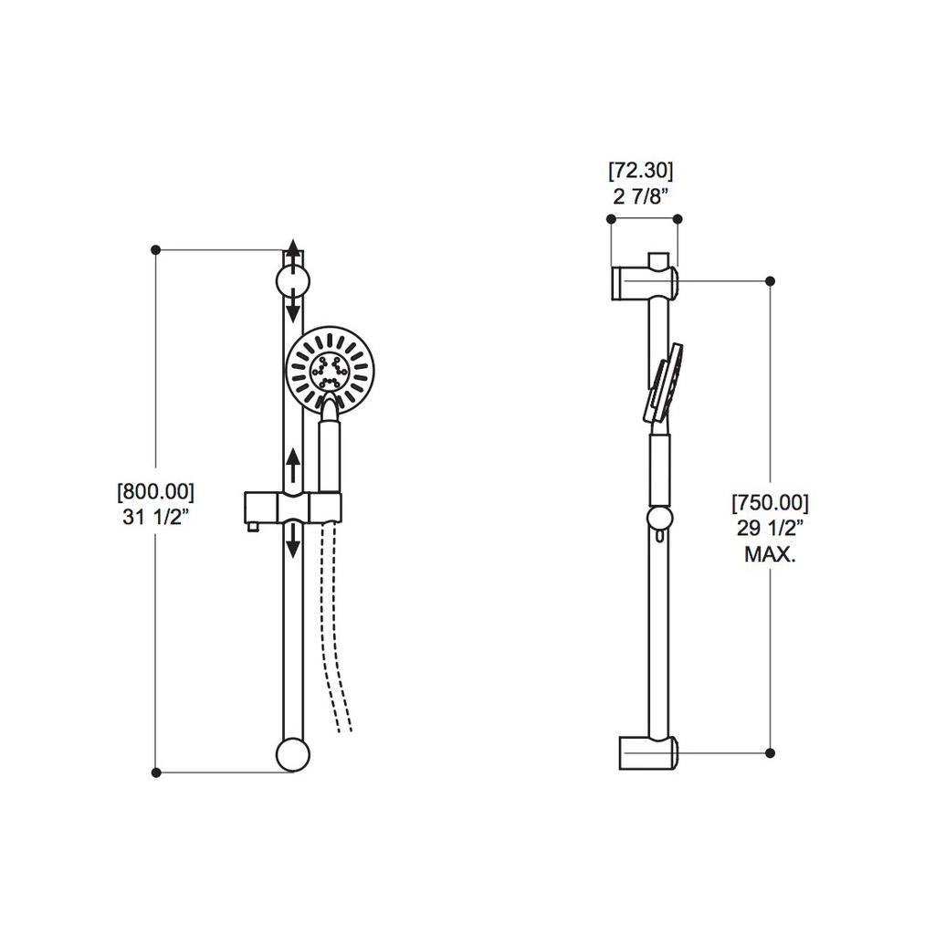 ALT 90840 Round Shower Rail Electro Black 2