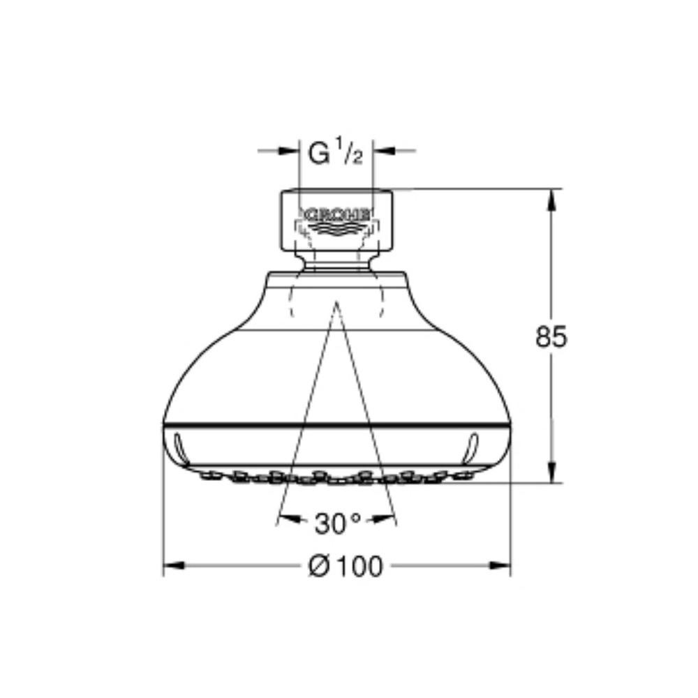 Grohe 26050001 Tempesta 100 Shower Head Chrome 3