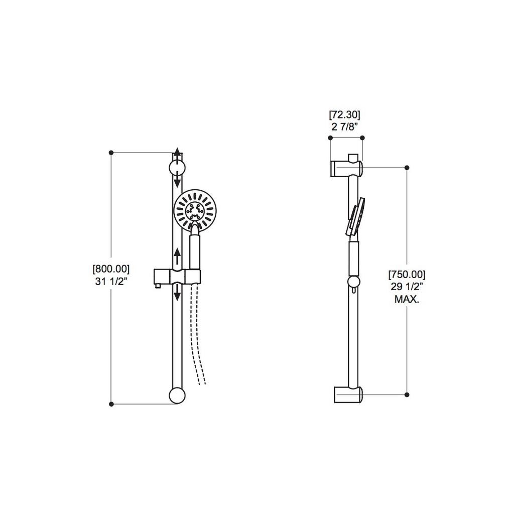 ALT 91482 Thermostatic Shower System 2 Functions Chrome 2