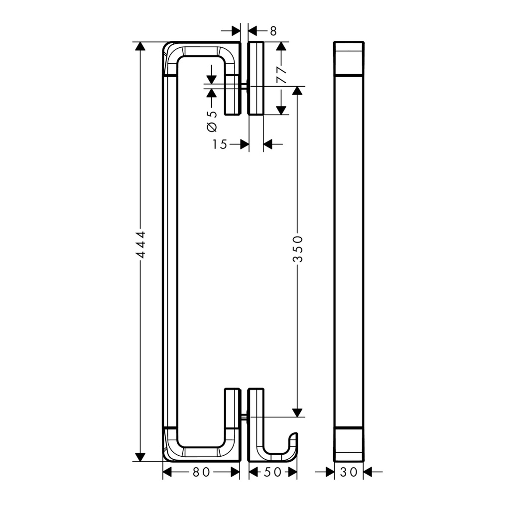 Hansgrohe 42837830 Softsquare Shower Door Handle