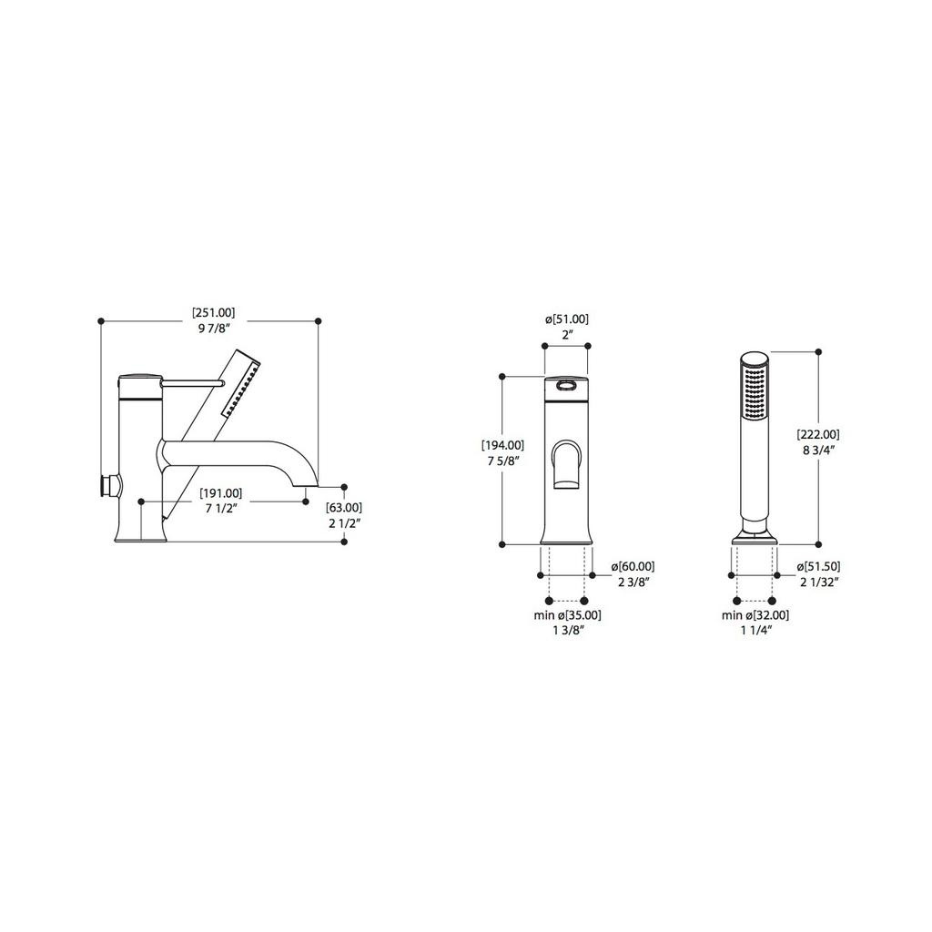 ALT 40742 Circo 2 Piece Deckmount Tub Filler With Handshower Chrome 2